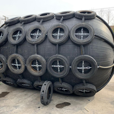 Pianc 2002 Marine 3.3 X 6.5m Floating Fender Yokohama Boat Dock พร้อมยางเครื่องบิน